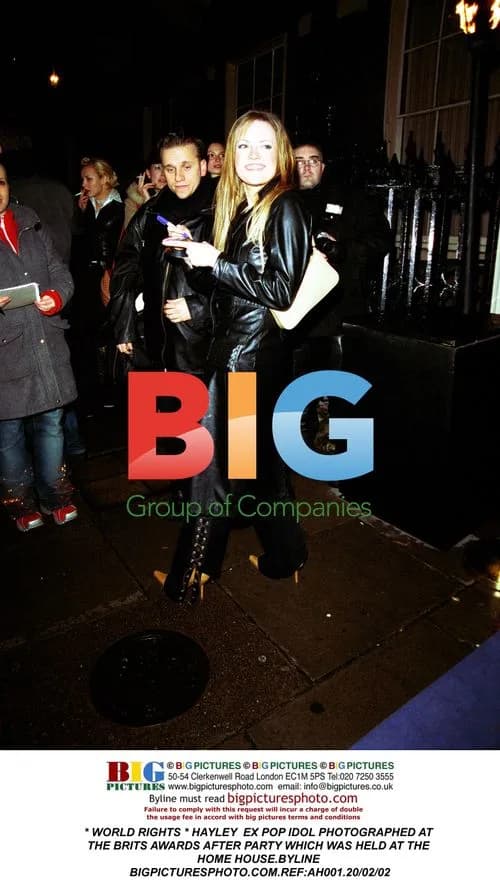 Hayley from Pop Idol at Brits After Party