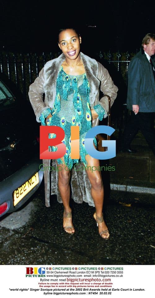Singer Sonique at 2002 Brit Awards in London