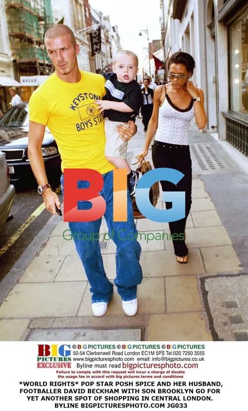 Posh Spice and David Beckham go shopping with son