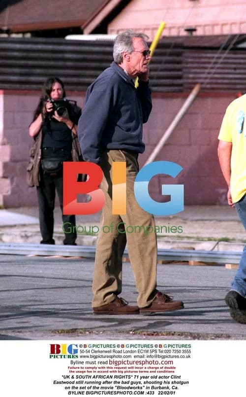 Clint Eastwood on movie set of "Bloodworks"