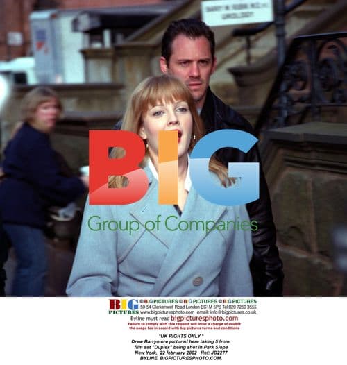 Drew Barrymore on Film Set in New York