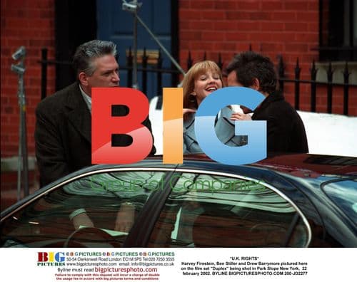 Firestein, Stiller and Barrymore on "Duplex" Set