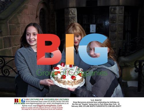 Drew Barrymore on Film Set on Birthday