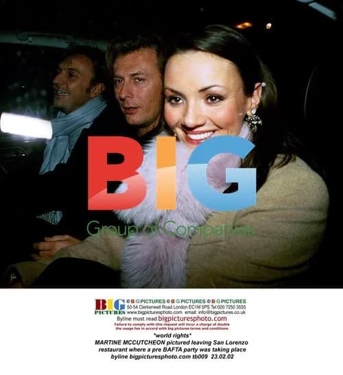 MARTINE MCCUTCHEON leaving San Lorenzo restaurant