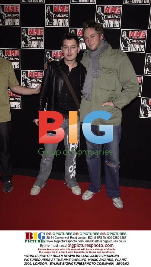 Brian Dowling and James Redmond at NME Carling Music Awards