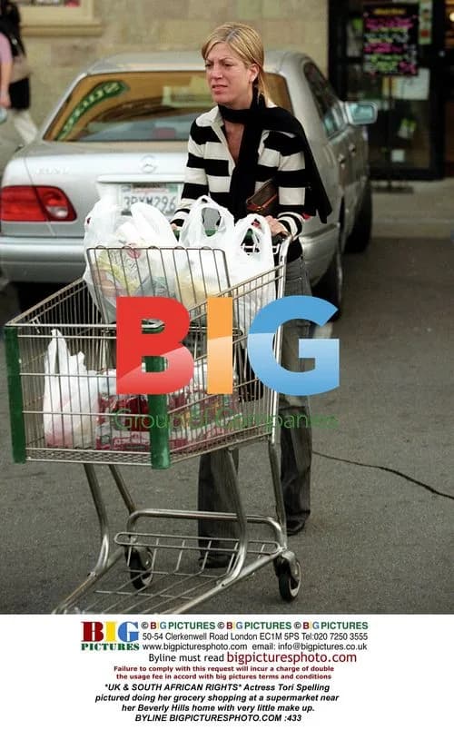 Tori Spelling's grocery run in Beverly Hills