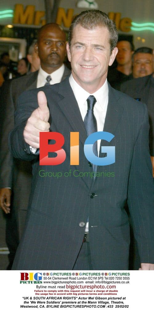 Mel Gibson at 'We Were Soldiers' premiere