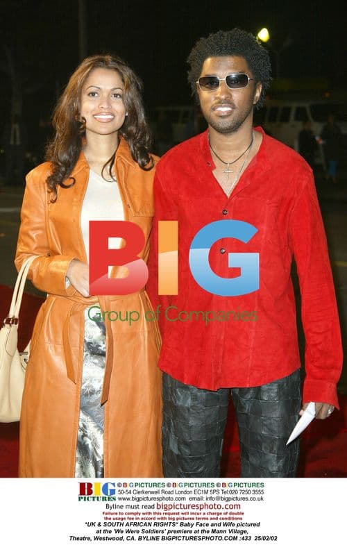 Baby Face and Wife at 'We Were Soldiers' Premiere