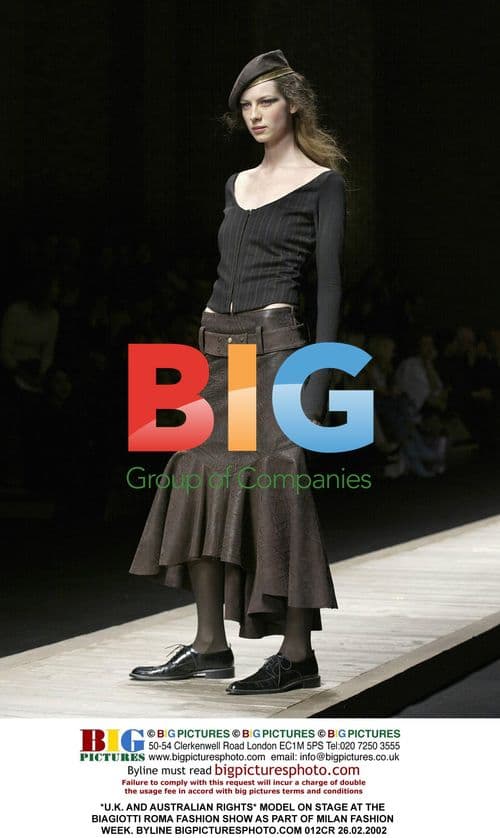 Model on stage at Biagiotti Roma fashion show