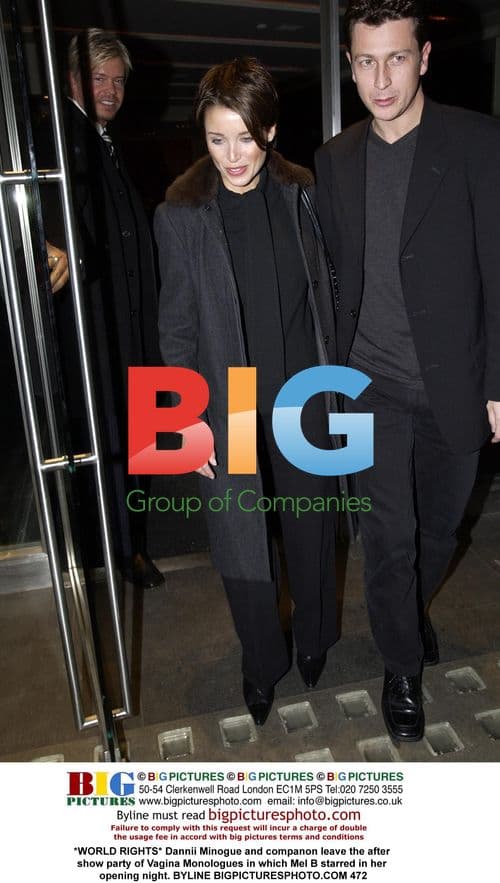 Dannii Minogue leaves Vagina Monologues after party