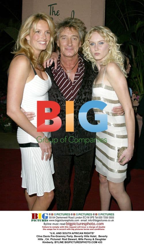 Rod Stewart and family at Clive Davis Pre-Grammy Party