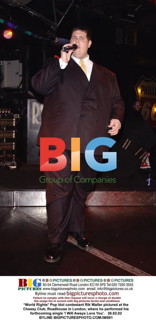 Pop Idol's Rik Waller performs at Cheesy Club