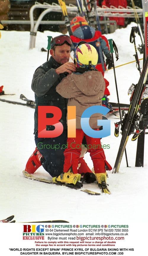 Prince Kyril of Bulgaria Skiing with Daughter