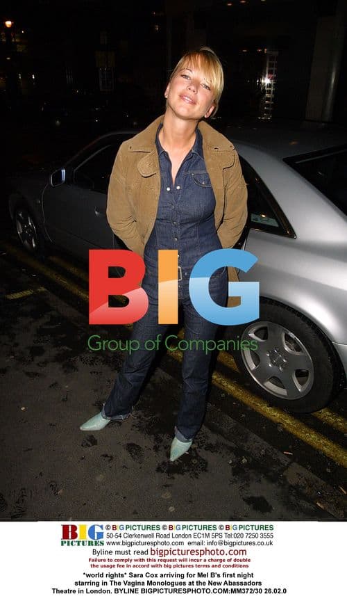 Sara Cox arrives for Mel B's Vagina Monologues debut