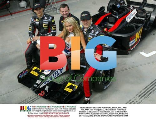 Alex Yoong, Paul Stoddart, Sarah Jane, Mark Webber at Australian GP