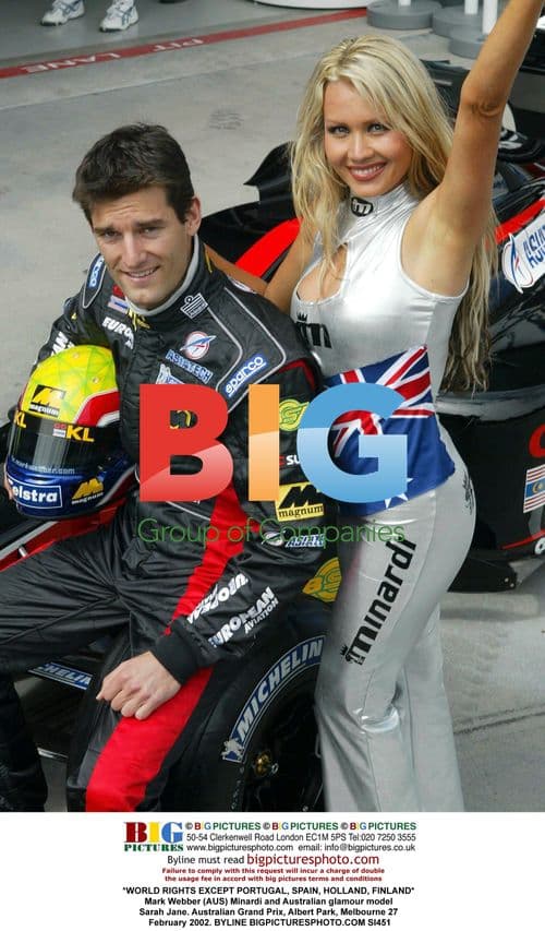 Mark Webber and Sarah Jane at 2002 Australian GP