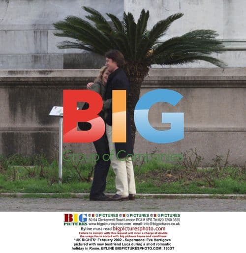 Eva Herzigova and boyfriend Luca in Rome