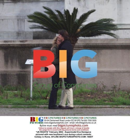 Eva Herzigova and boyfriend Luca in Rome