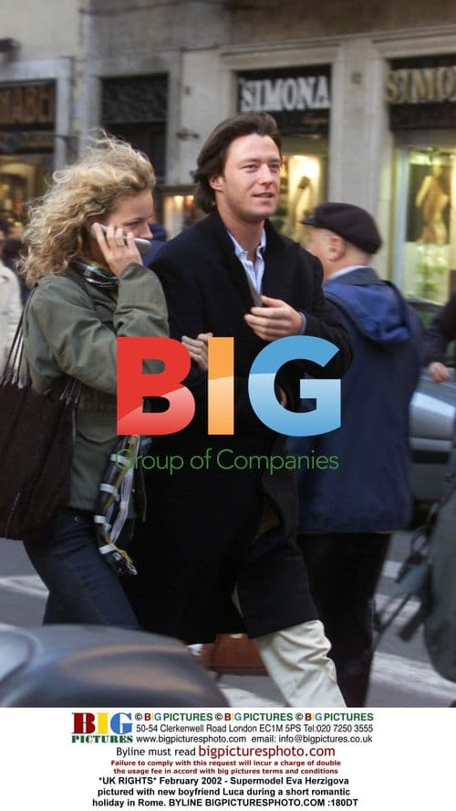 Eva Herzigova with boyfriend Luca in Rome