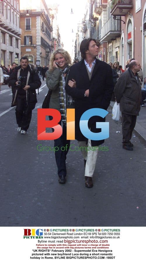 Eva Herzigova with boyfriend Luca in Rome