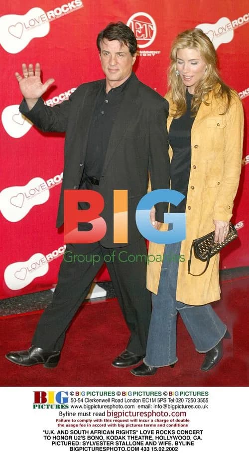 Stallone and wife at Love Rocks concert
