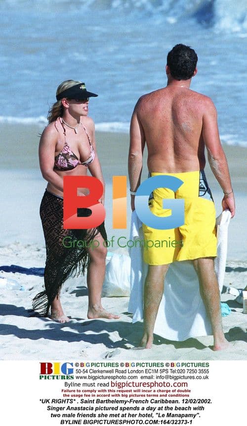 Singer Anastacia's beach day in Saint Barthelemy