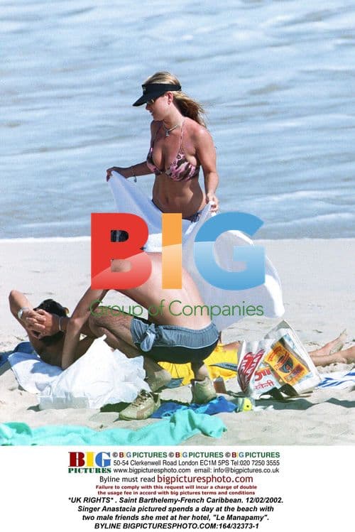 Anastacia at beach in Saint Barthelemy