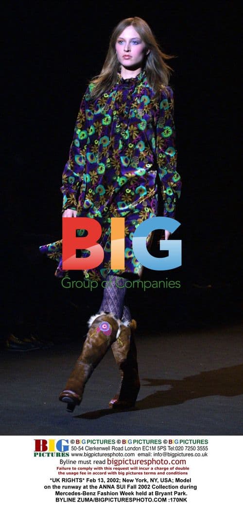 Model on runway at ANNA SUI Fall 2002 show