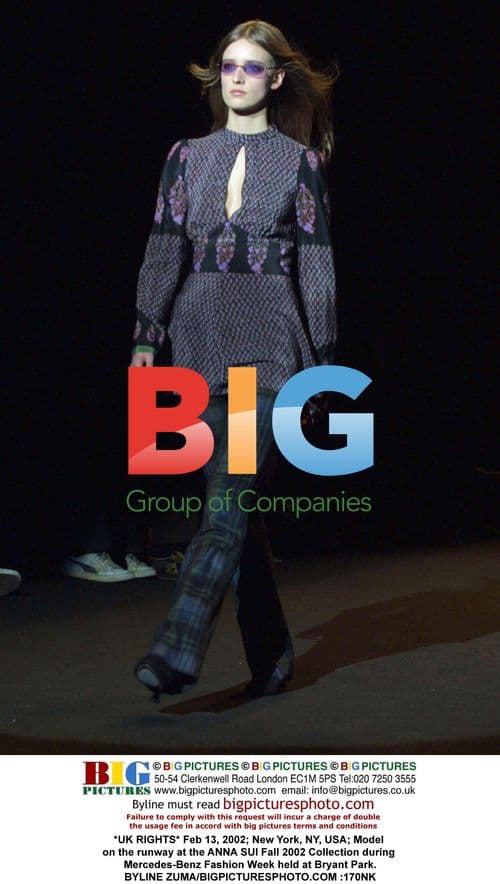 Model on ANNA SUI runway at NY Fashion Week