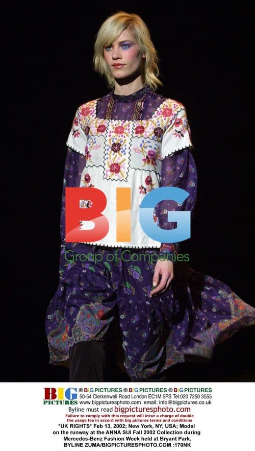 Model at ANNA SUI Fall 2002 Fashion Show