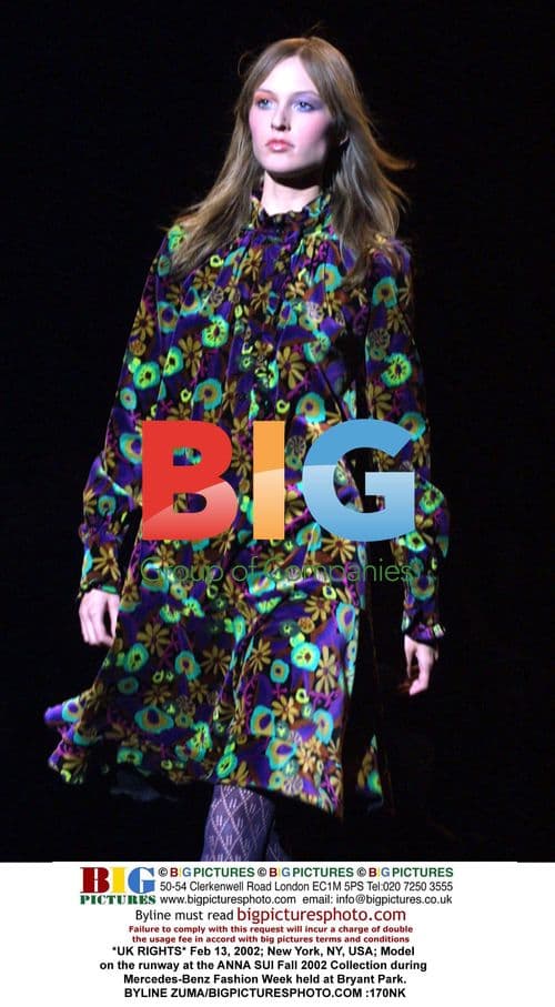 Model on ANNA SUI runway at Fashion Week