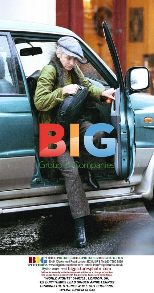 Annie Lennox braving storms while shopping in London