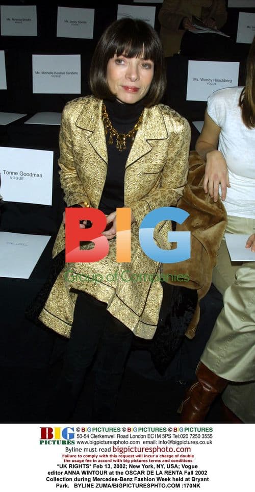 ANNA WINTOUR at OSCAR DE LA RENTA 2002 MBFW