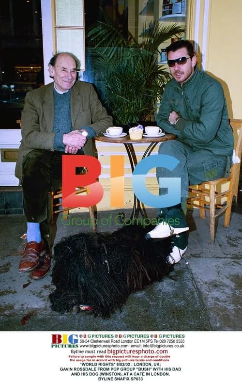 Gavin Rossdale with Dad and Dog in London