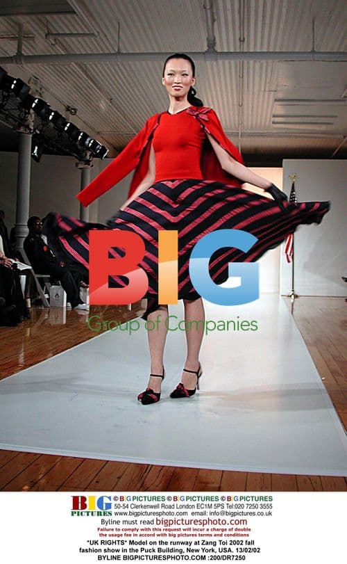 Model on runway at Zang Toi 2002 show