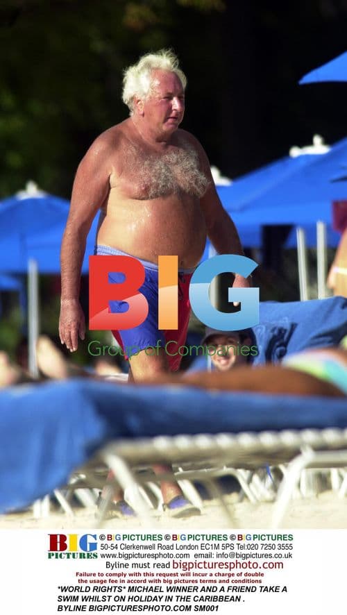 MICHAEL WINNER Takes a Swim in Caribbean