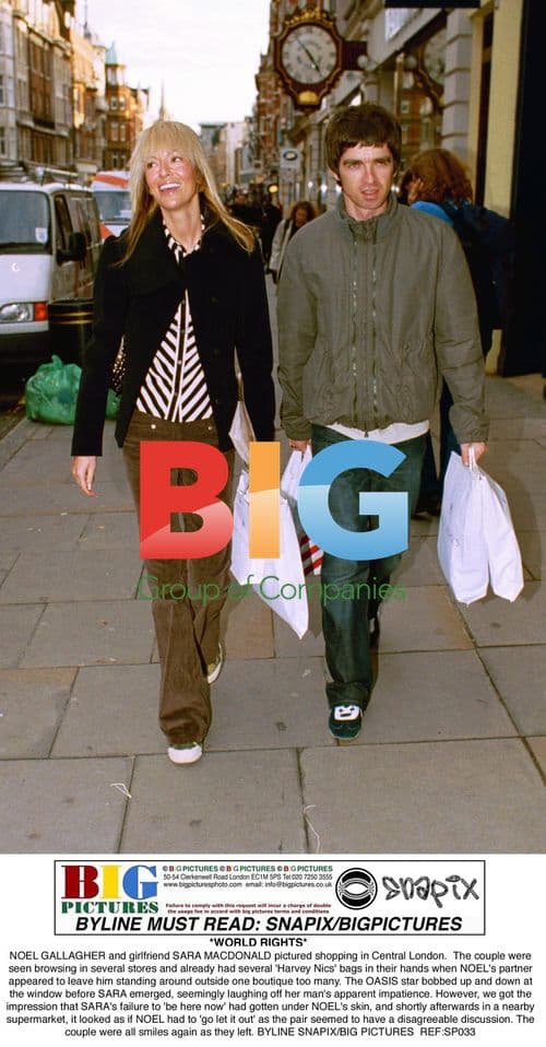 Noel Gallagher and Sara MacDonald Shopping