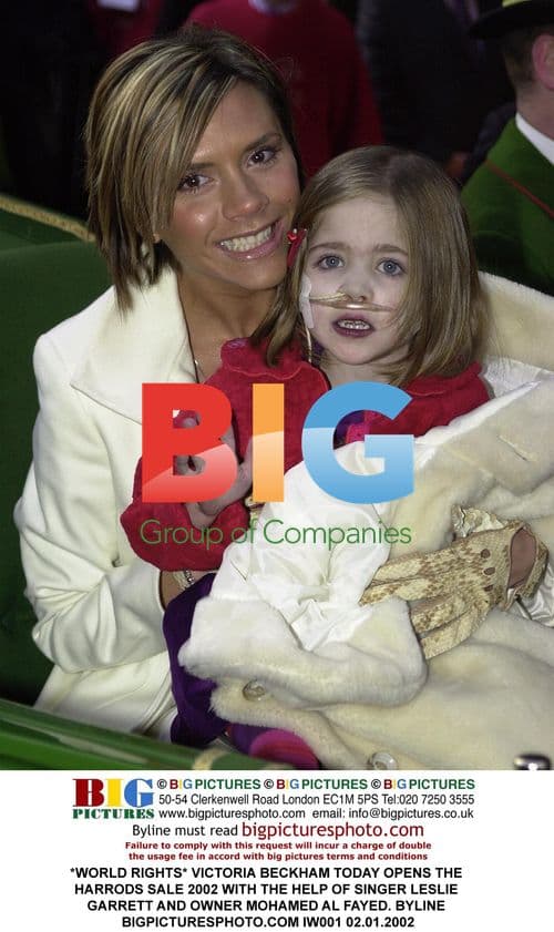 Victoria Beckham opens Harrods Sale 2002