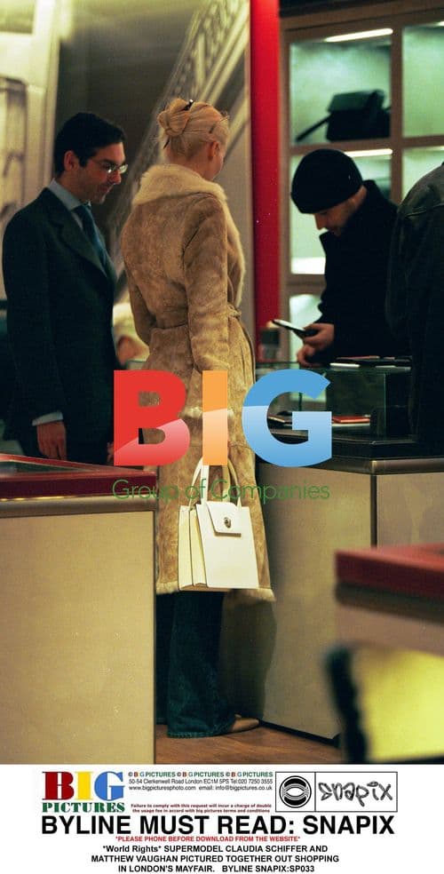 Claudia Schiffer and Matthew Vaughan Shopping in Mayfair