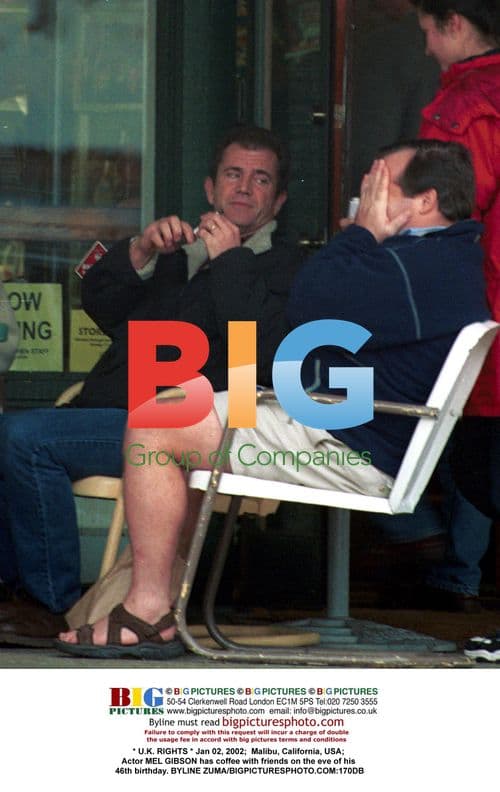 Mel Gibson Has Birthday Coffee in Malibu