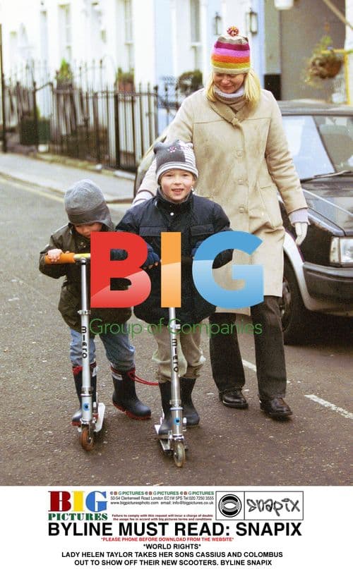 Lady Helen Taylor and sons with new scooters