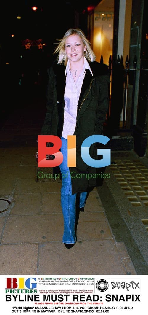 Suzanne Shaw from Hearsay out shopping in Mayfair