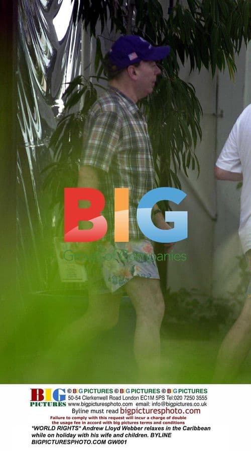 Andrew Lloyd Webber relaxes in the Caribbean