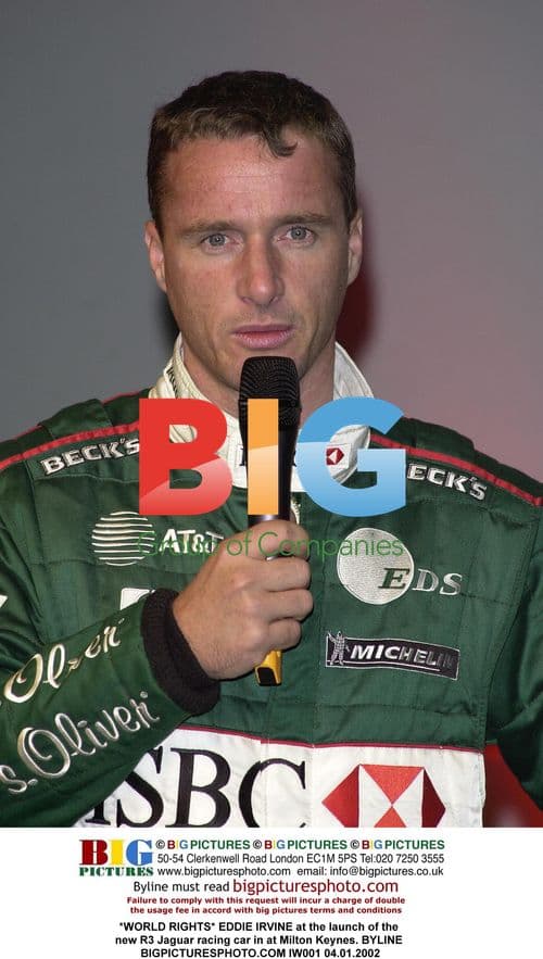 Eddie Irvine at R3 Jaguar racing car launch