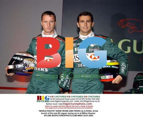EDDIE IRVINE AND PEDRO de la ROSA at Jaguar R3 Launch