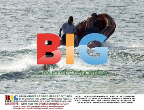 Mariah Carey Water Skiing in Caribbean