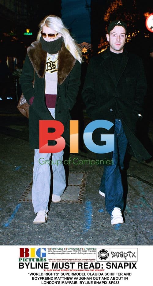 Claudia Schiffer and Matthew Vaughan in London