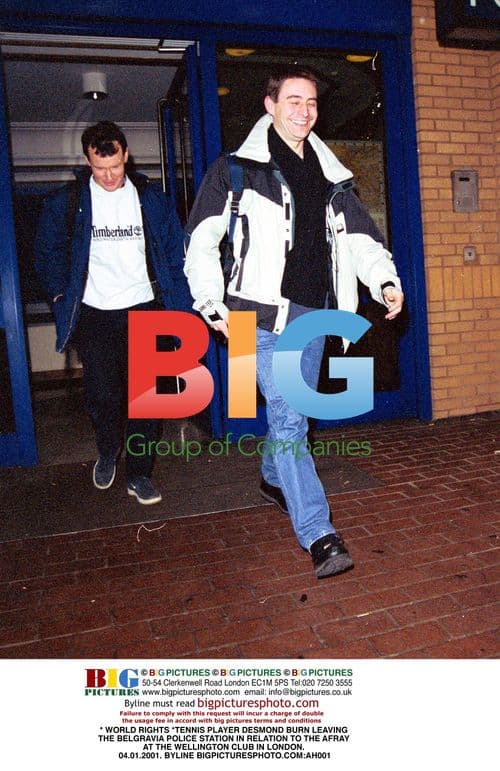 Tennis Player Desmond Burn Leaves Police Station