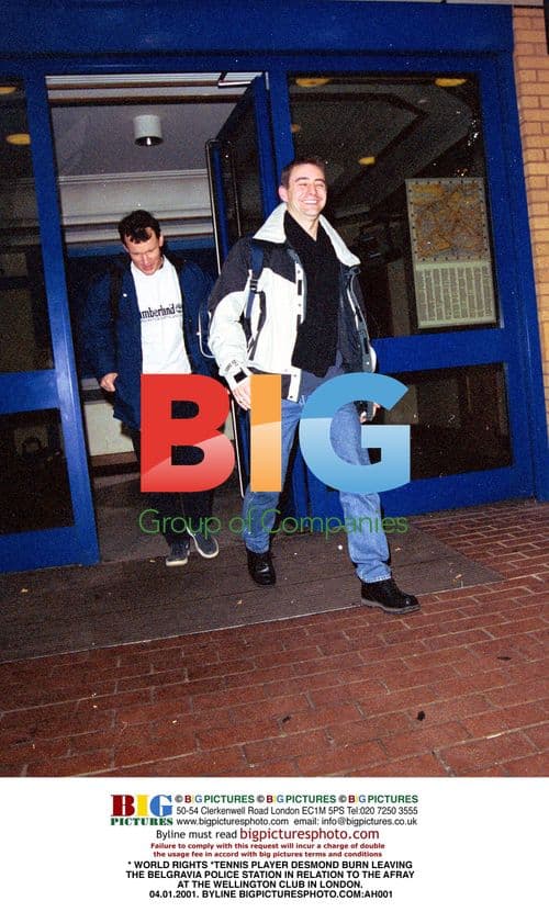 Tennis Player Desmond Burn Leaves Police Station