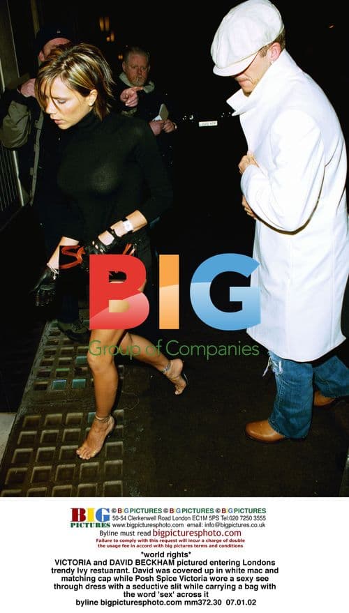 Beckhams Entering Ivy Restaurant